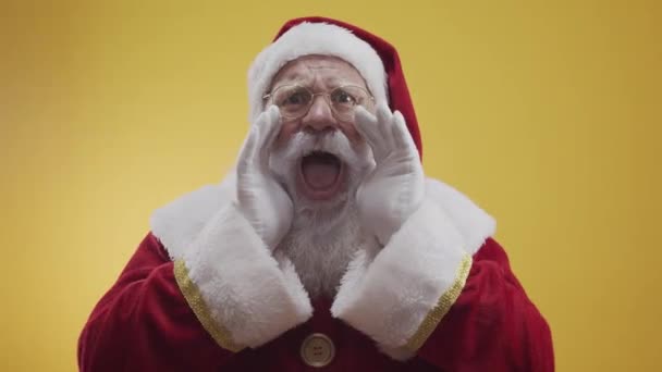 Ritratto Babbo Natale Posa Gestualità Studio — Video Stock