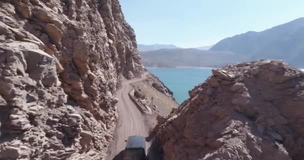 Luchtfoto Van Zeegezicht Natuurlijke Achtergrond — Stockvideo