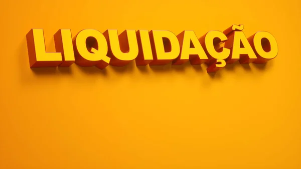 Διαφημιστικό Banner Στα Πορτογαλικά Για Liquidao Οικισμός Στα Αγγλικά Big — Φωτογραφία Αρχείου
