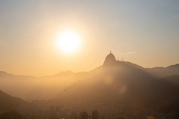 Sugar Loaf Corcovado Guanabara Körfezi Rio Janeiro Brezilya — Stok fotoğraf