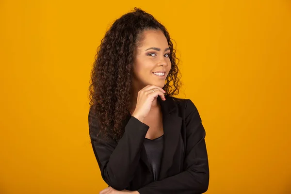 Mujer Latina Negocios Belleza Afro Americano Rizado Mujer Pelo Mujer —  Fotos de Stock