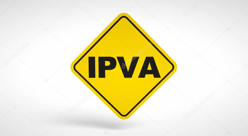 IPVA, annual tax for drivers in Brazil. Conceptual logo 