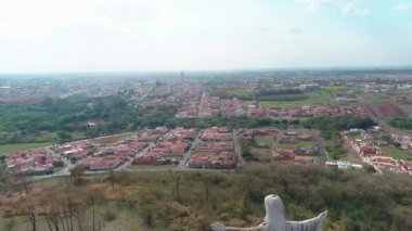 Sertaozinho, So Paulo, Brezilya - Eylül 2019: Sertaozinho şehrinin hava görüntüsü, SP.