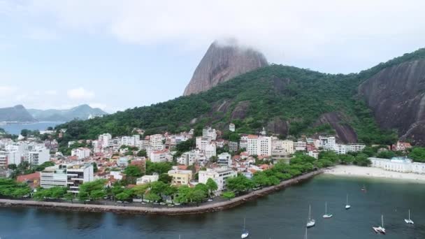 Rio Janeiro Waterfront Mit Yachten Brasilien — Stockvideo