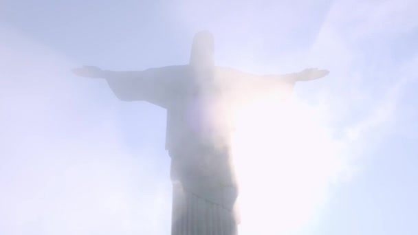 Rio Janeiro Brazílie Circa Říjen 2019 Letecký Pohled Cristo Redentor — Stock video