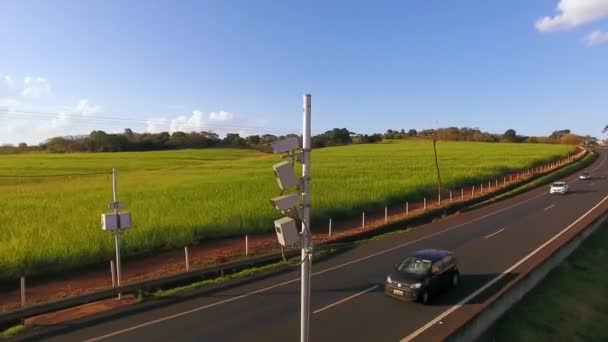 緑の耕作地への交通 — ストック動画