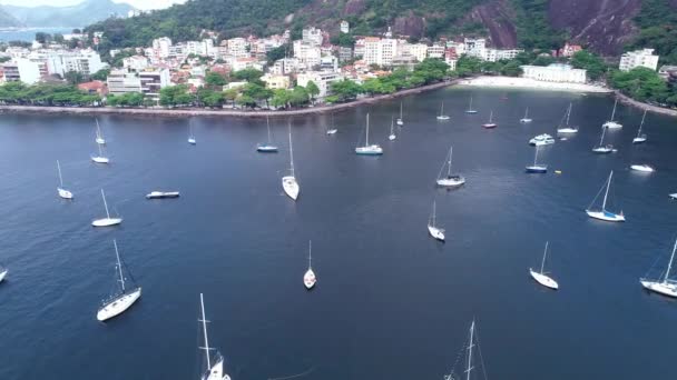Rio Janeiro Waterfront Mit Yachten Brasilien — Stockvideo