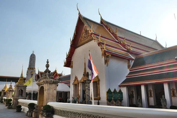 Banguecoque Tailândia Dezembro 2018 Bandeira Tailândia Acenando Perto Entrada Belo — Fotografia de Stock