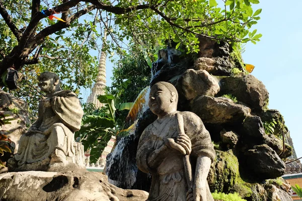 Ancient Stone Sculptures Garden Buddhist Monastery — Stock Photo, Image