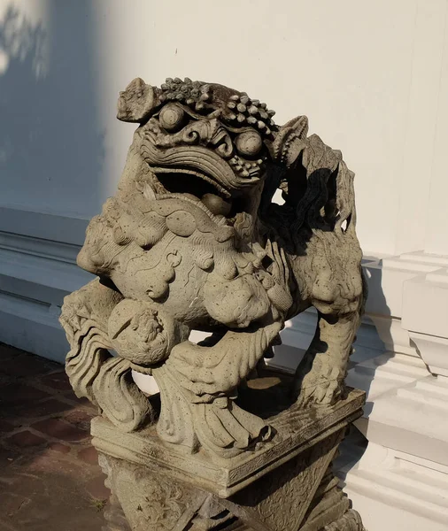 Ancienne Sculpture Décorative Pierre Une Créature Mythique — Photo