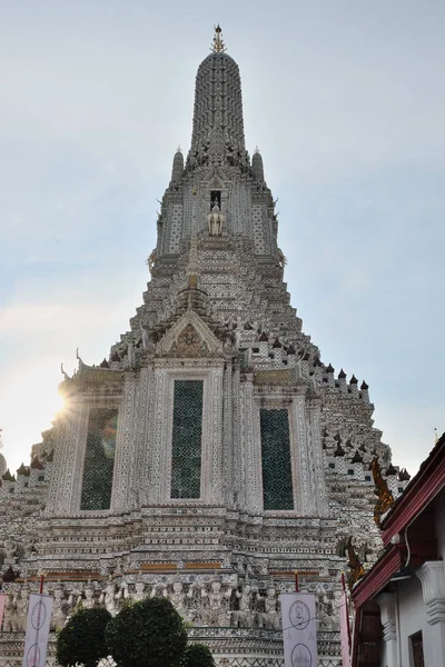 Torre Principal Del Templo Buddhist Wat Arun Tarde —  Fotos de Stock
