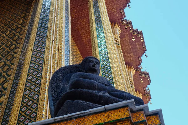 Skulptur Buddha Som Sitter Lotusposition — Stockfoto