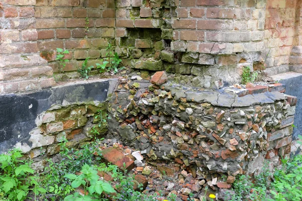 Frammento Del Muro Vecchio Edificio Crollo — Foto Stock