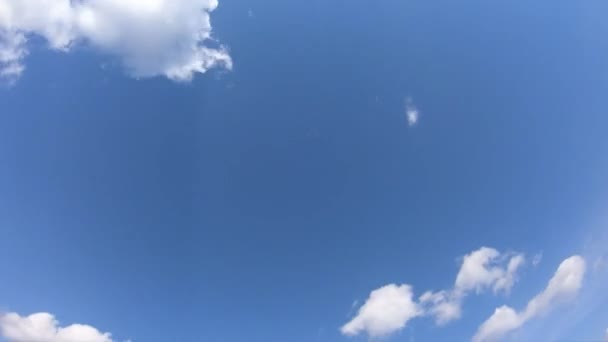 Clouds Float Blue Sky Sunny Day Timelapse — Stock Video