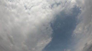 Bulutlar gökyüzünde hızlı hareket eder. Hava bulutlu. Zaman Uygulaması.