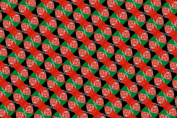 Eenvoudig Geometrisch Patroon Kleuren Van Nationale Vlag Van Afghanistan — Stockfoto