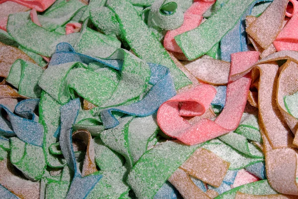 Ein Haufen Bunter Süßigkeiten Als Hintergrund Süßigkeiten Großaufnahme — Stockfoto