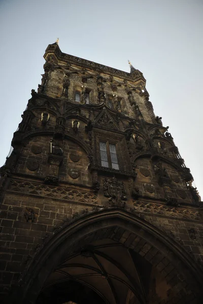 Cancello Polvere Antica Torre Gotica Praga — Foto Stock