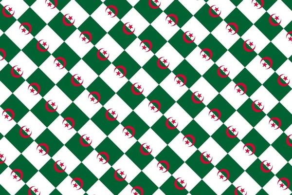 Egyszerű Geometriai Minta Algériai Nemzeti Zászló Színeiben — Stock Fotó