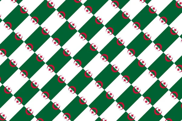 阿尔及利亚国旗颜色的简单几何图案 — 图库照片