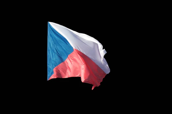 Cseh Köztársaság Zászló Lengett Szélben Elkülönítve Háttérben — Stock Fotó