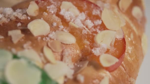 Cupcake Roscon Kings Fruits Nuts Festive Traditional Spanish Dessert Macro — 비디오