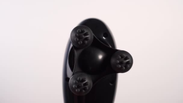 Black White Electric Vibrating Massager Embossed Plastic Nozzle Turns Slow — 비디오