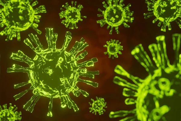 3d rendering of virus structure coronavirus pandemic outbreak medical illustration. Covid-19.