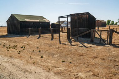 Barn and Outhouse at Colonel Allensworth State Historic Park clipart