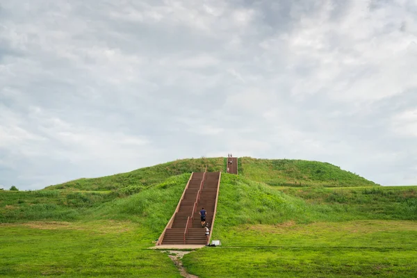 Cahokia Tepeleri Eyalet Tarihi Alanı 'nda merdivenler.