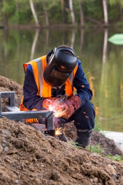 Elektrik metal bir merdiven kaynak