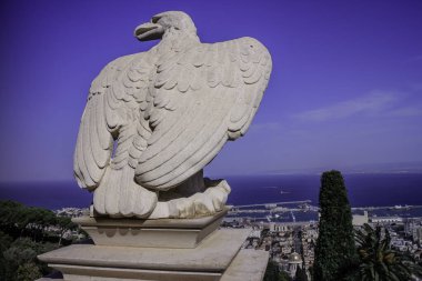 Hayfa 'daki Bahai tapınağı Carmel Dağı İsrail.