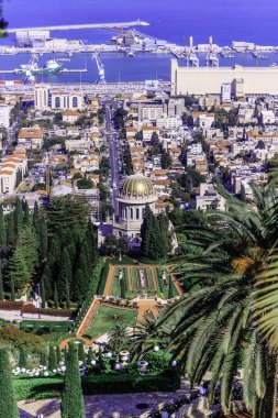 Hayfa 'daki Bahai tapınağı Carmel Dağı İsrail..