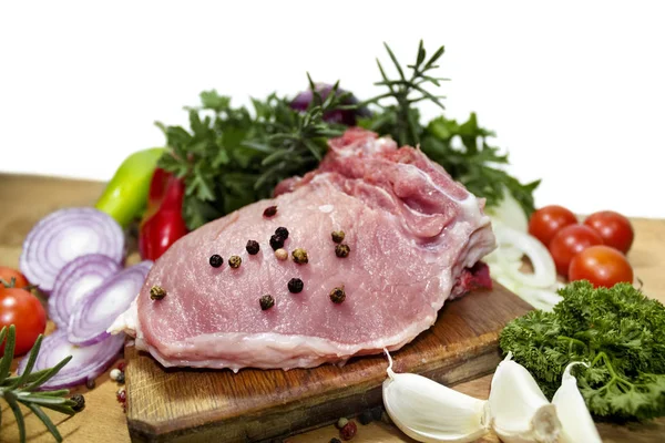Preparación de deliciosa comida con carne porno — Foto de Stock