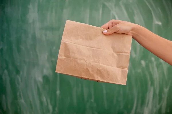 Paper luch bag ready to go — Stock Photo, Image