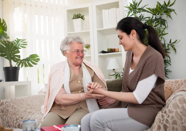 Bonding with grandmother Royalty Free Stock Photos