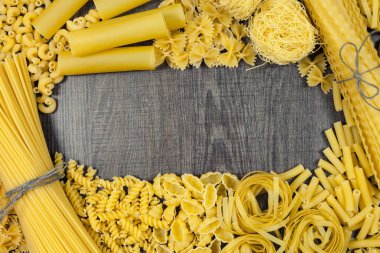 Types of pasta shapes clipart