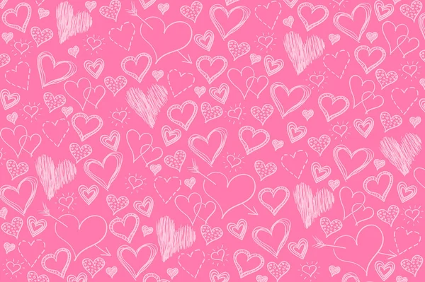 Розовый фон с сердечными формами — стоковое фото