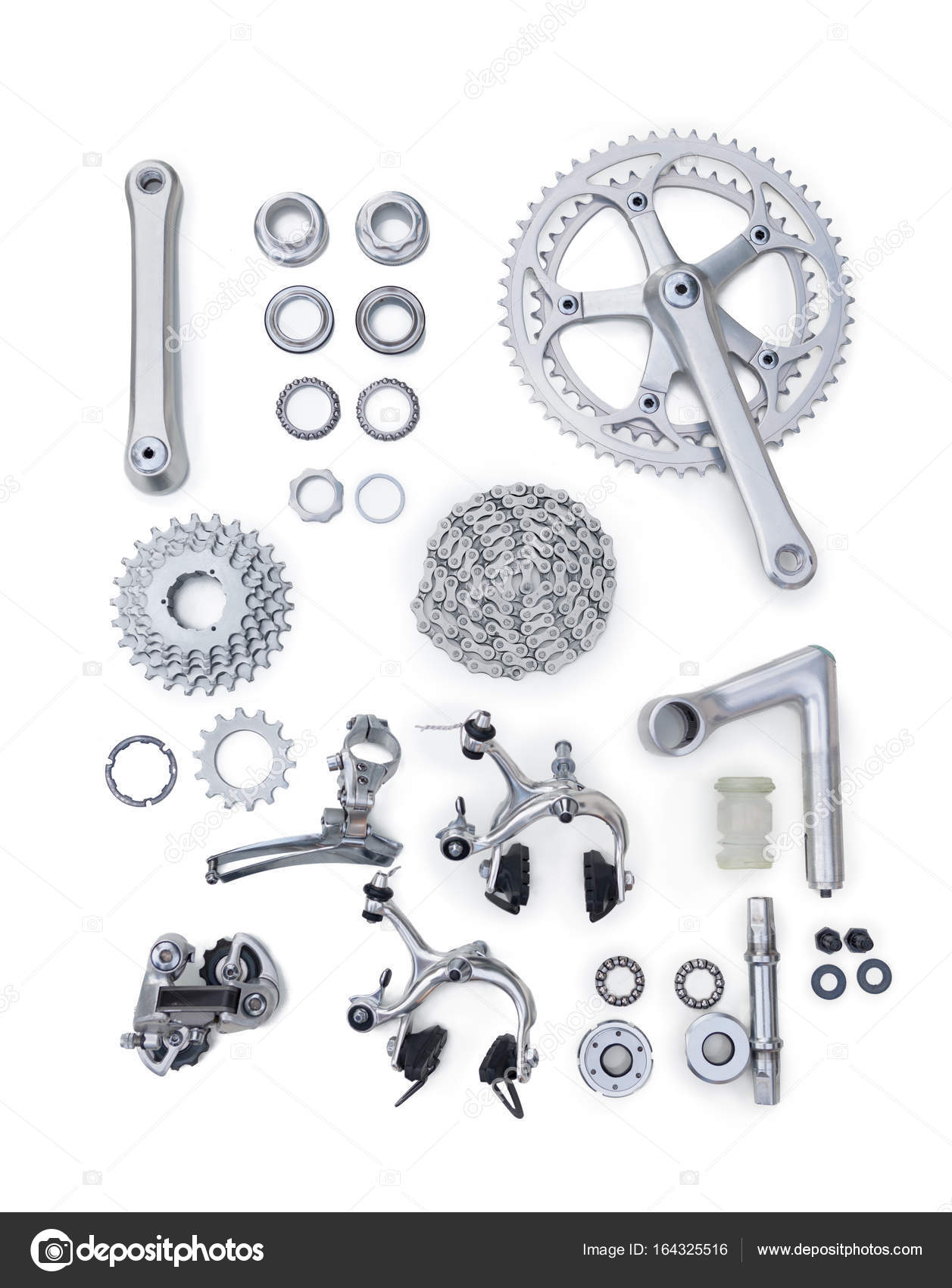 Set of bicycle spare parts Stock Photo by ©cherriesjd 164325516