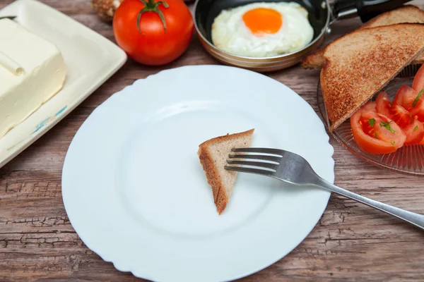 Toastbrot auf einer Gabel — Stockfoto