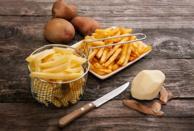 Patates kızartma sepeti patates kızartması ile