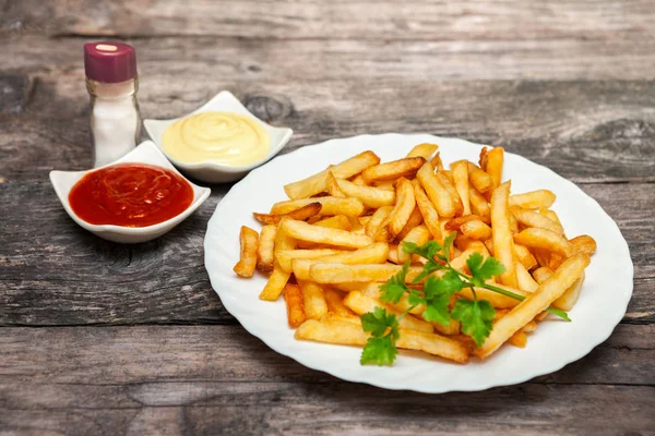 French fries on a plate — Stock Photo, Image