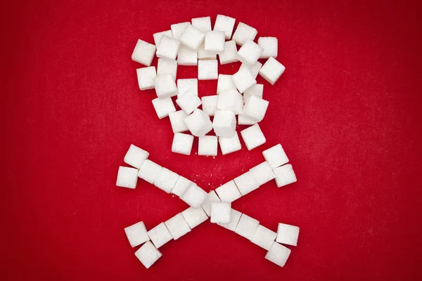 Suiker schedel gemaakt van suikerklontjes — Stockfoto