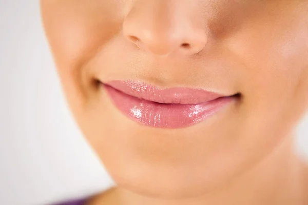 Beautiful woman lips, lips care — Stock Photo, Image