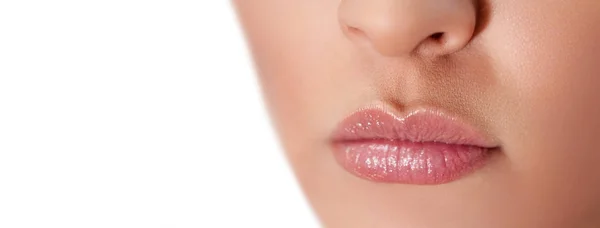 Lábios femininos fechar — Fotografia de Stock