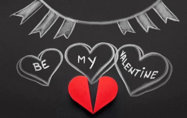 Hearts Valentine Words Red Heart Box Valentines Day Concept — Stock Photo, Image