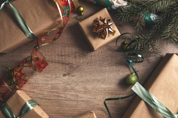Sfondo di Natale con scatola di Natale — Foto Stock