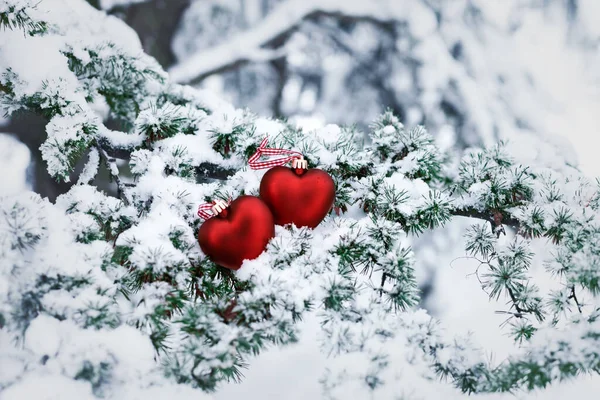 Kerst ornament in de vorm van hart — Stockfoto