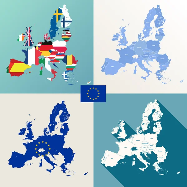 Unii Europejskiej mapy wektor zestaw — Wektor stockowy