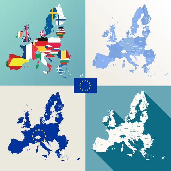 União Europeia mapas conjunto vetorial — Vetor de Stock